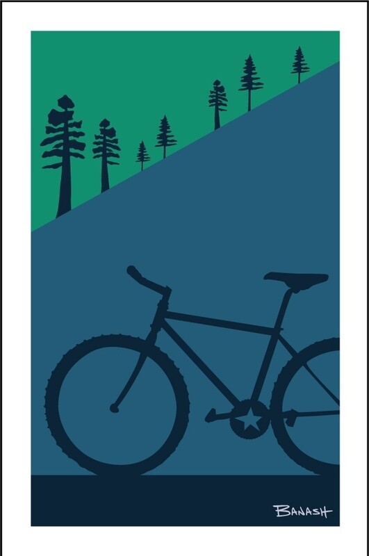 MOUNTAIN BIKE . PINE SLOPE . COLOR SERIES | LOOSE PRINT | ILLUSTRATION | 2:3 RATIO