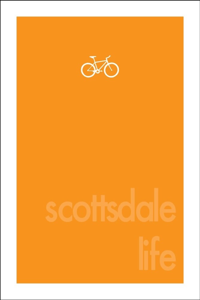 SCOTTSDALE LIFE . MOUNTAIN BIKE . COLOR SERIES | LOOSE PRINT | ILLUSTRATION | 2:3 RATIO, Size: 4x6, COLOR: ORANGE