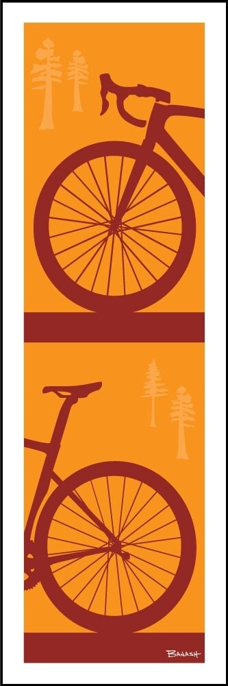 ROAD BIKE . STACKED . PINES . COLOR SERIES | LOOSE PRINT | ILLUSTRATION | 1:3 RATIO