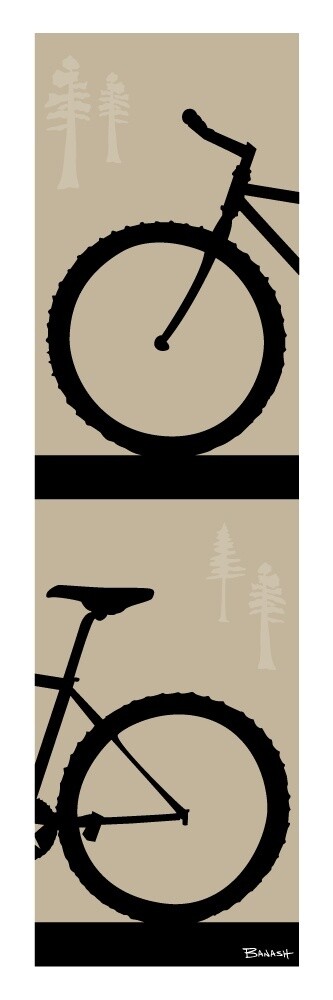 MOUNTAIN BIKE . STACKED . PINES . COLOR SERIES | LOOSE PRINT | ILLUSTRATION | LIFESTYLE | 1:3 RATIO