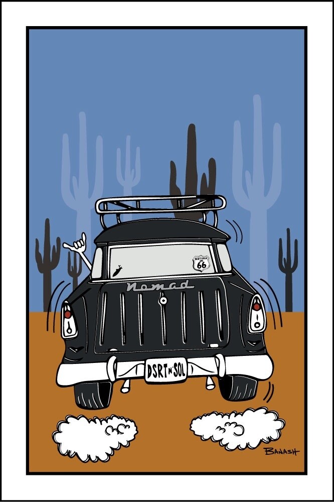 NOMAD . SAGUARO . TAIL AIR . SERIES | CANVAS | ILLUSTRATION | 2:3 RATIO, Size: 12x18, STYLE: SIMPLE