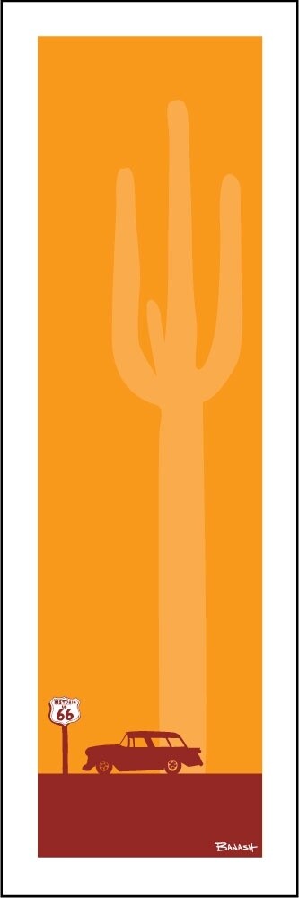 HISTORIC ROUTE 66 . NOMAD . DESTINATIONS SERIES | CANVAS | ILLUSTRATION | 1:3 RATIO, Size: 5x15, STYLE: SIMPLE