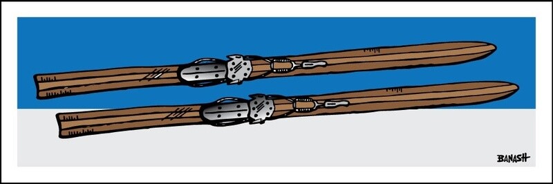 SIMPLE VINTAGE SKIIS | LOOSE PRINT | ILLUSTRATION | 1:3 RATIO