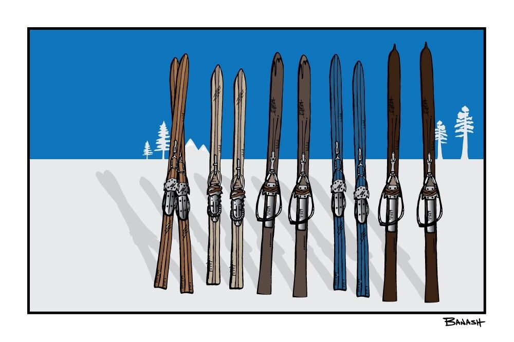 VINTAGE SKIIS | LOOSE PRINT | ILLUSTRATION | 2:3 RATIO, STYLE: SKIIS, Size: 4x6
