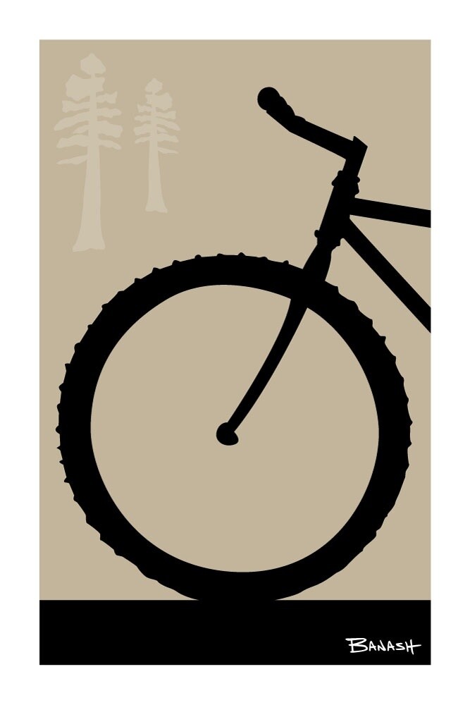 MOUNTAIN BIKE FRONT END . PINES . COLOR SERIES | LOOSE PRINT | ILLUSTRATION | 2:3 RATIO