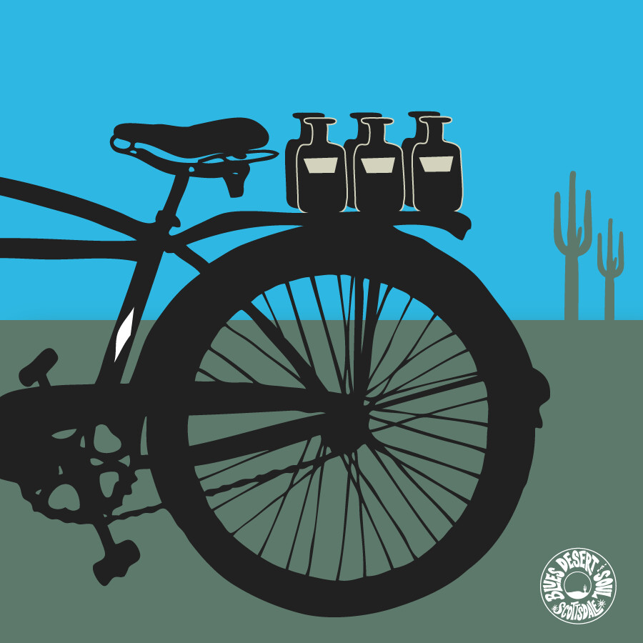 BEER RUN DESERT | SQUARE STICKER, Size: 3x3