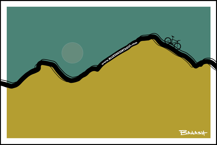 MOUNTAIN BIKE . DUSK | RECTANGULAR STICKER, Size: 2x3