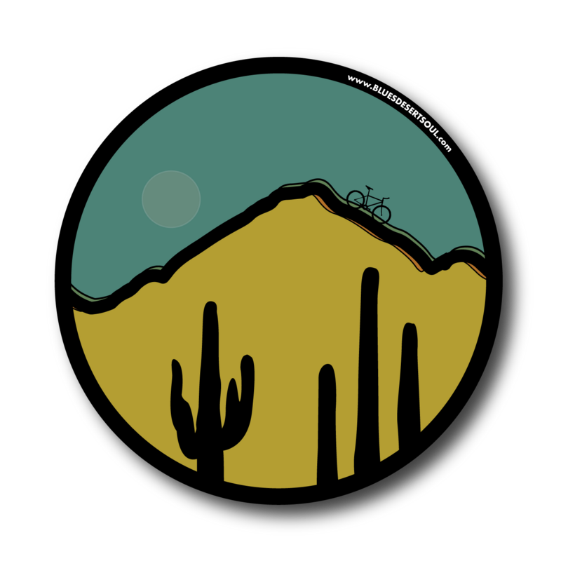 MOUNTAIN BIKE . MOUNTAIN . CACTUS | CIRCLE STICKER