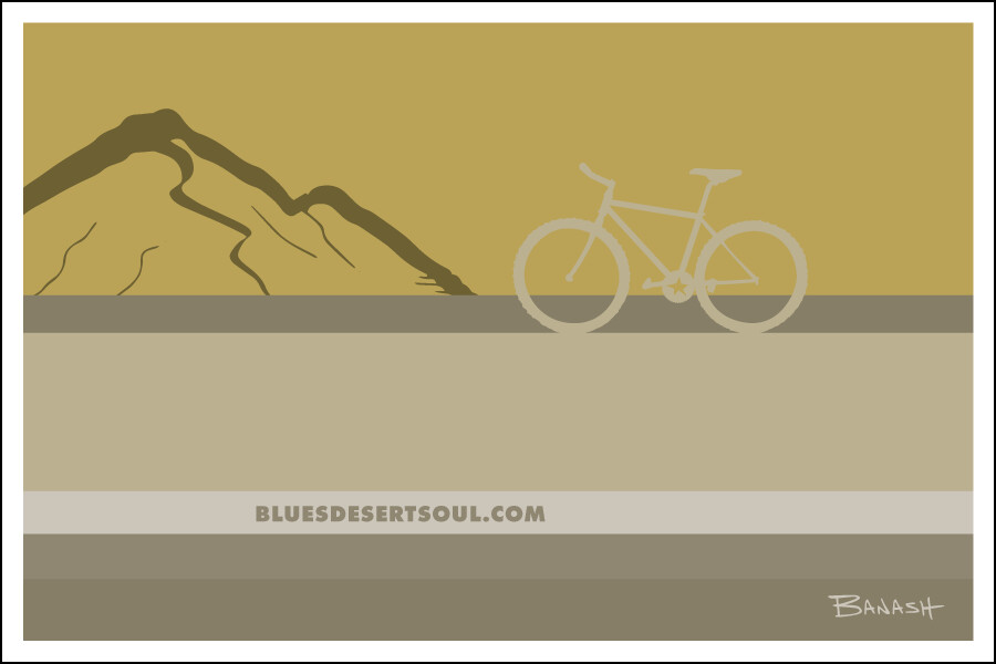 MOUNTAIN BIKE RIDGE . MUSTARD LINES | RECTANGULAR STICKER, Size: 2x3