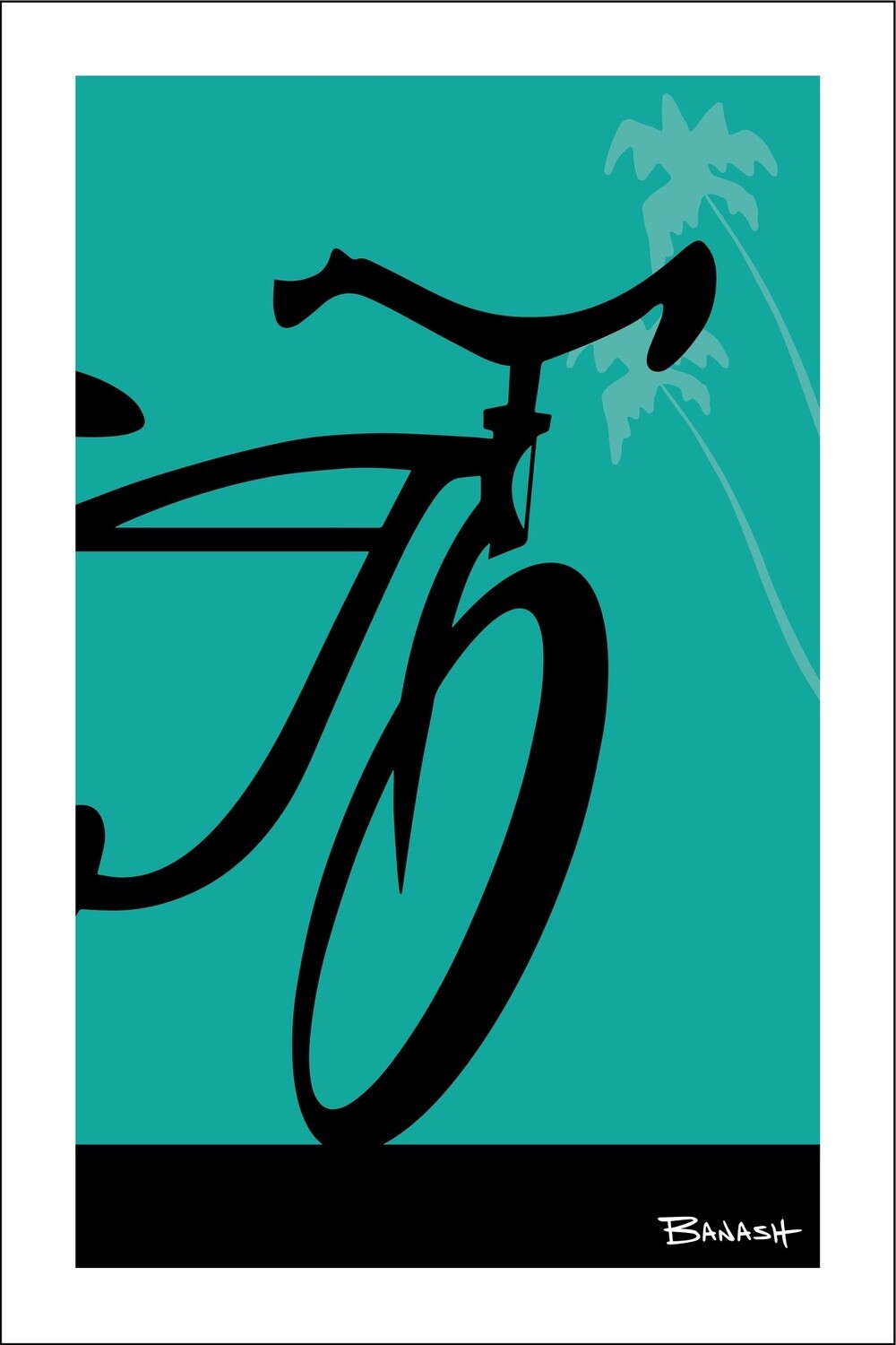 ORIGINAL BIKE LOGO FRONT END . PALMS . COLOR SERIES | LOOSE PRINT | ILLUSTRATION | 2:3 RATIO, Size: 32x48, COLOR: SEAFOAM