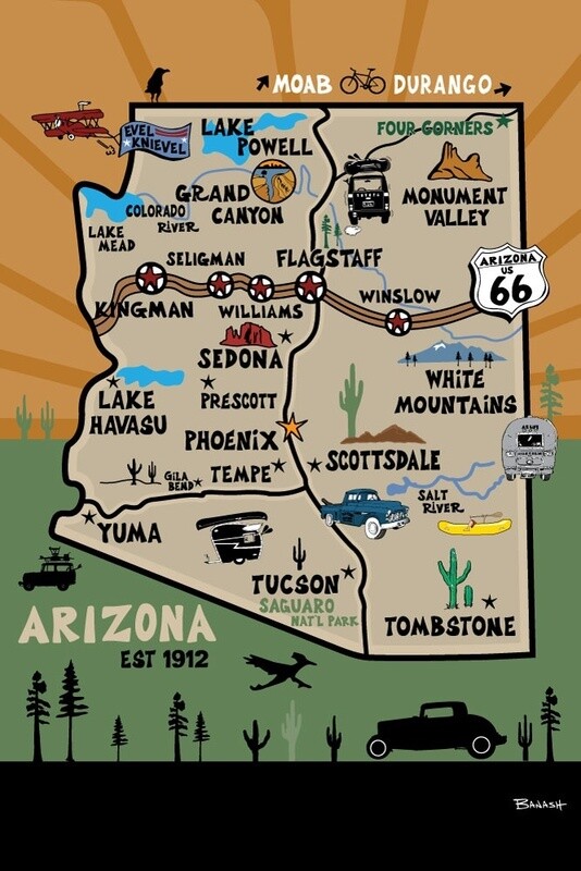 DESTINATIONS . ARIZONA | LOOSE PRINT | ILLUSTRATION | 2:3 RATIO