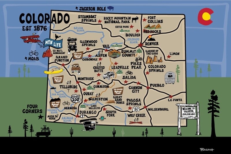 DESTINATIONS . COLORADO | LOOSE PRINT | ILLUSTRATION | 2:3 RATIO