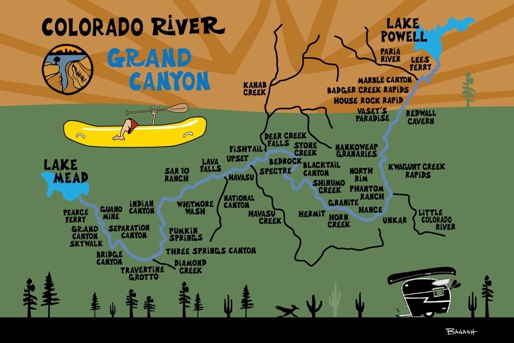 GRAND CANYON . COLORADO RIVER | LOOSE PRINT | ILLUSTRATION | 2:3 RATIO