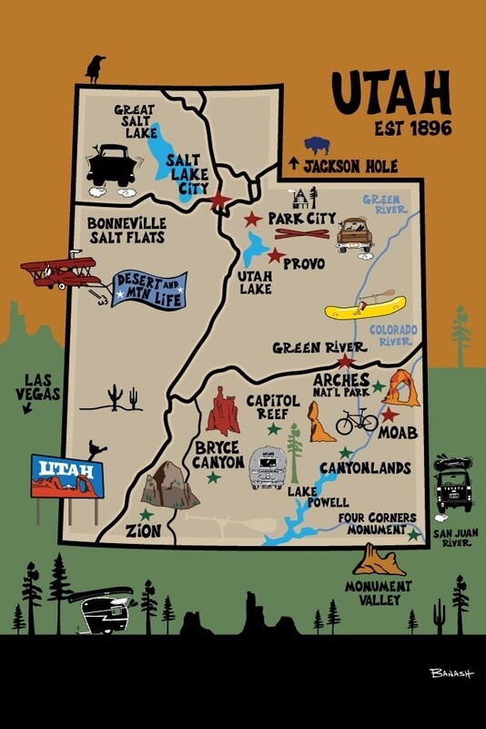 DESTINATIONS . UTAH | LOOSE PRINT | ILLUSTRATION | 2:3 RATIO