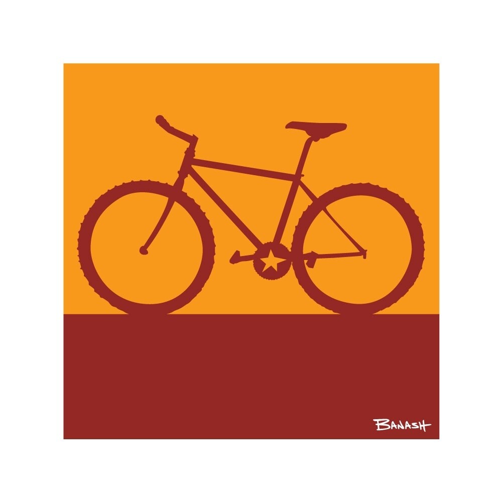 MOUNTAIN BIKE CATCH A TRAIL | LOOSE PRINT | ILLUSTRATION | 1:1 RATIO, Size: 6x6