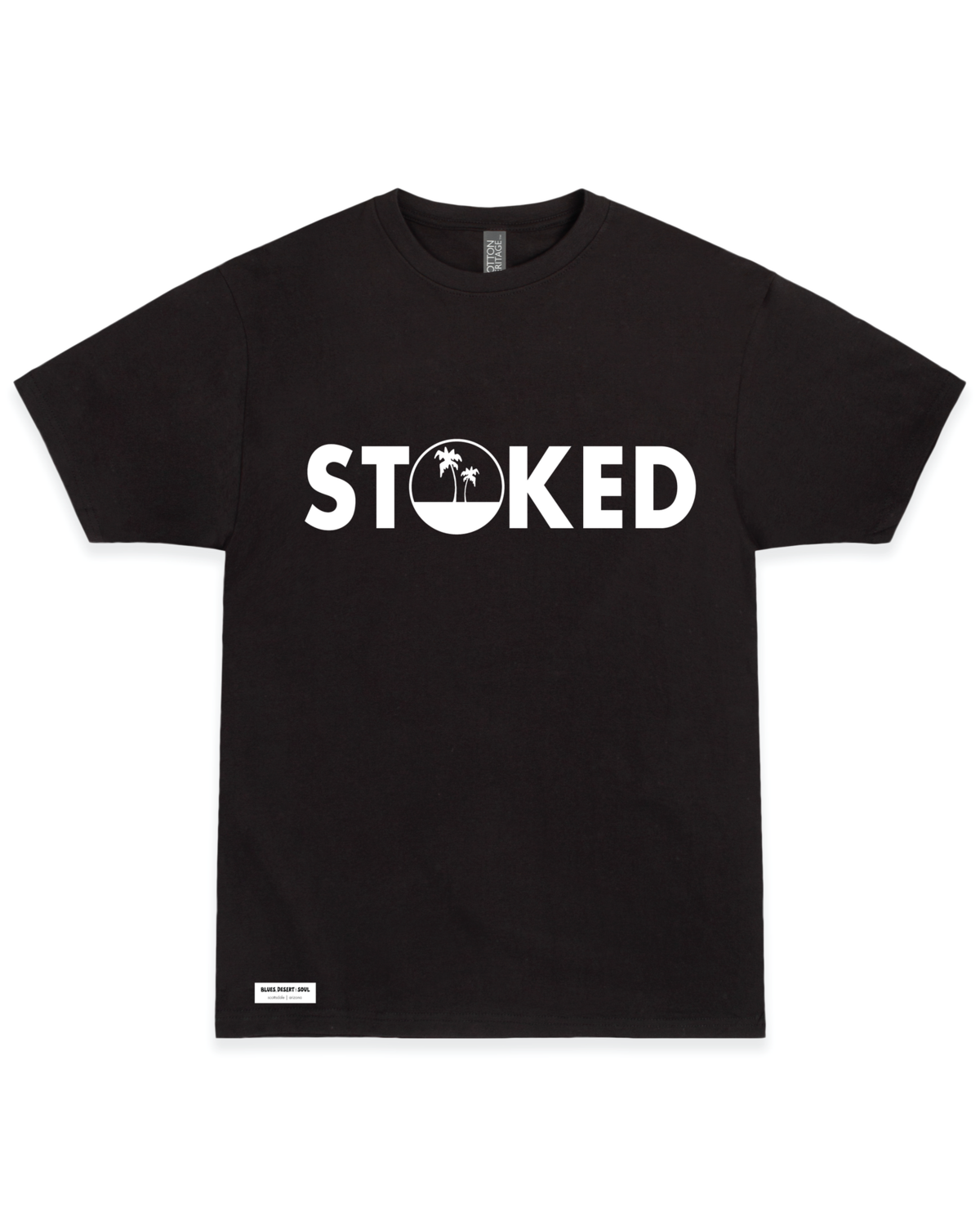 STOKED PALMS . BDS TAG | MEN&#39;S T-SHIRT, COLOR: VINTAGE BLACK, Size: S