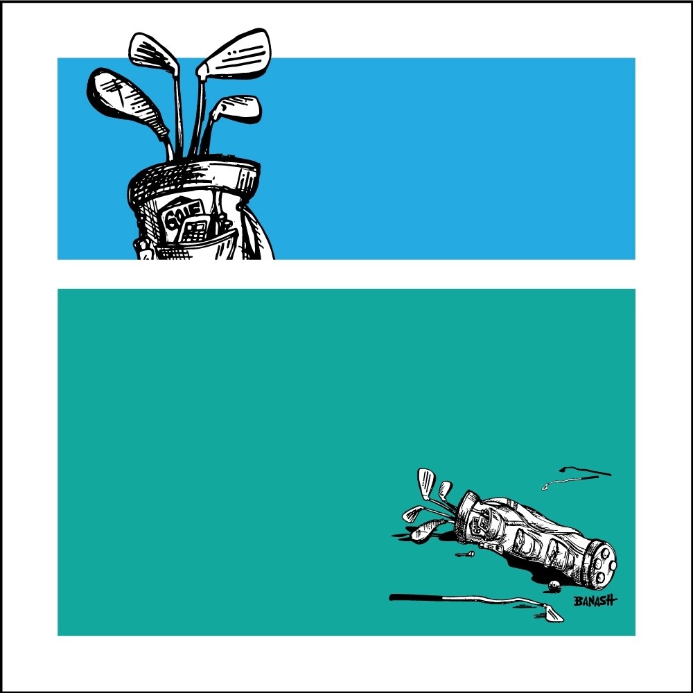 GOLF BAG CLUBS | CANVAS | ILLUSTRATION | 1:1 RATIO