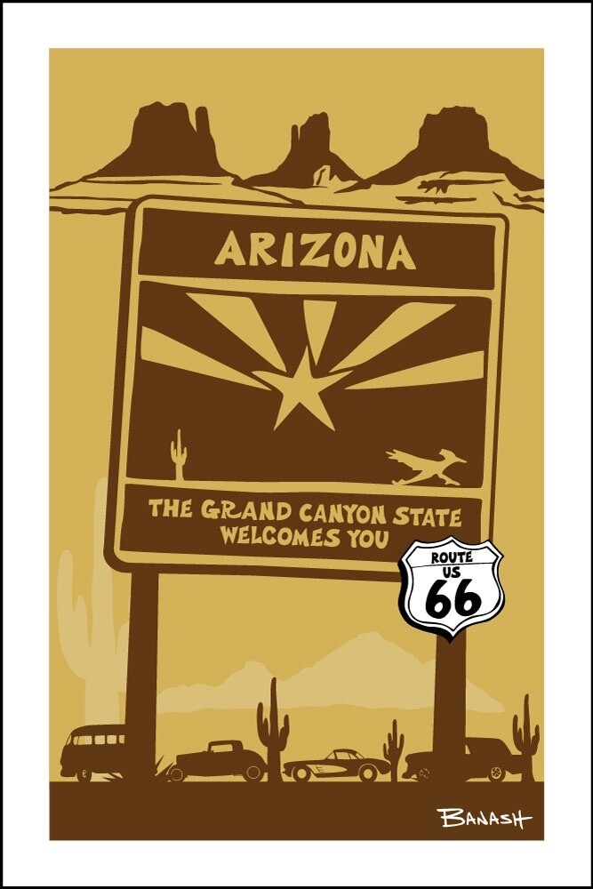 ARIZONA WELCOME SIGN | CANVAS | ILLUSTRATION | 2:3 RATIO