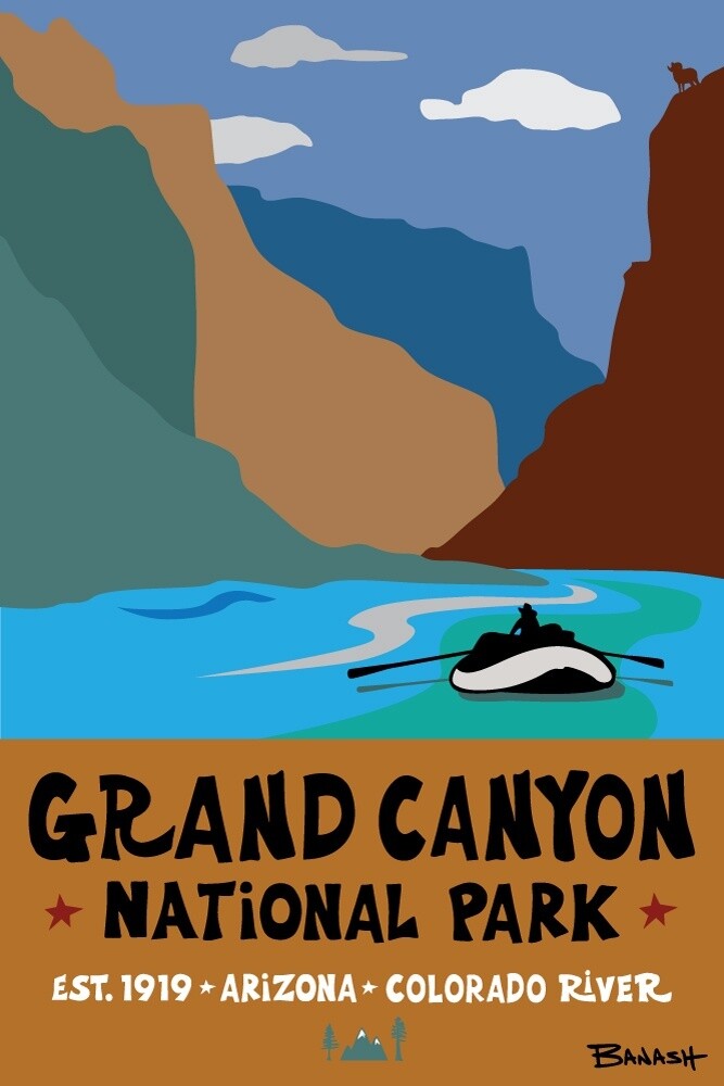 GRAND CANYON NATIONAL PARK | CANVAS | ILLUSTRATION | 2:3 RATIO, Size: 12x18