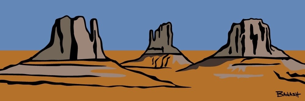MONUMENT VALLEY . SERIES | CANVAS | ILLUSTRATION | 1:3 RATIO, Size: 5x15, STYLE: SIMPLE