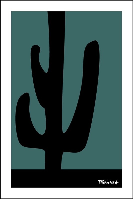 SAGUARO CACTUS . COLOR SERIES | CANVAS | ILLUSTRATION | 2:3 RATIO, Size: 12x18, COLOR: GREEN