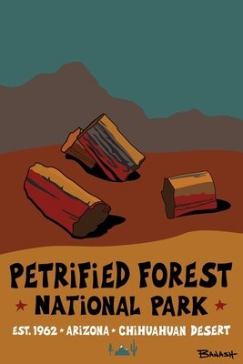 PETRIFIED FOREST NATIONAL PARK | CANVAS | ILLUSTRATION | 2:3 RATIO