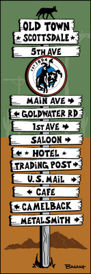 OLD TOWN SCOTTSDALE SIGN POST | CANVAS | ILLUSTRATION | 1:3 RATIO