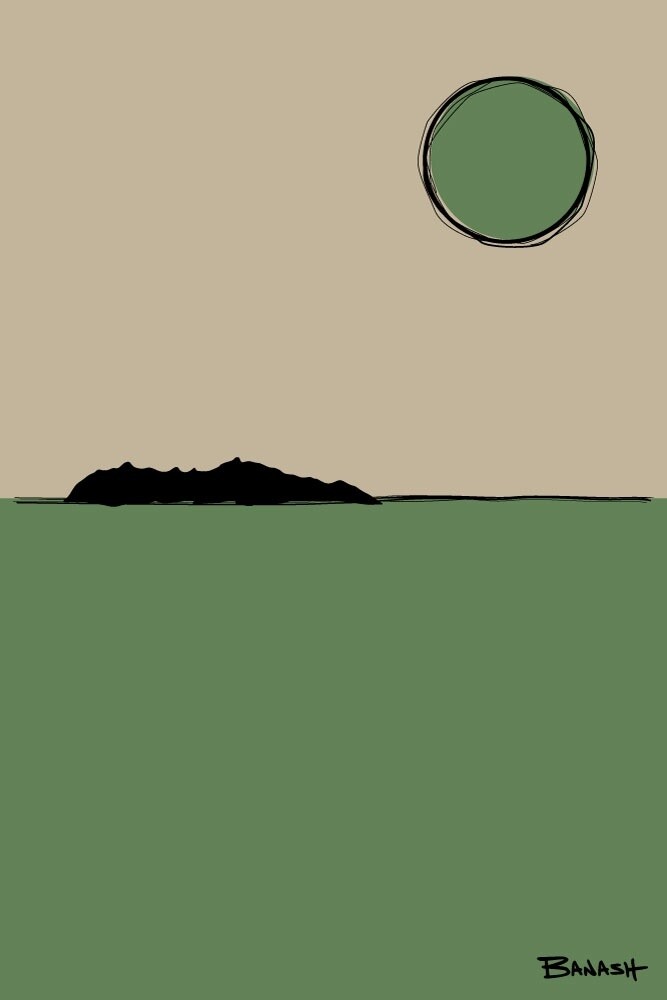 SUN . PHOENIX MOUNTAIN PRESERVE . CACTUS GREEN | CANVAS | ILLUSTRATION | 2:3 RATIO