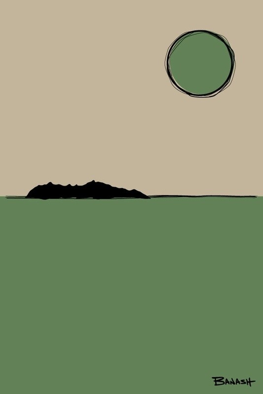 SUN . PHOENIX MOUNTAIN PRESERVE . CACTUS GREEN | LOOSE PRINT | ILLUSTRATION | 2:3 RATIO