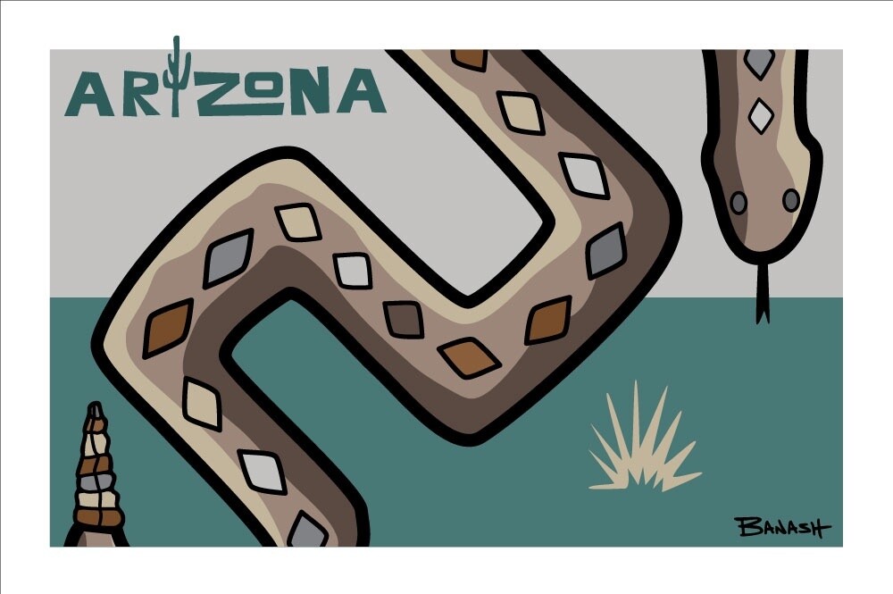 ARIZONA RATTLESNAKE | LOOSE PRINT | ILLUSTRATION | 2:3 RATIO