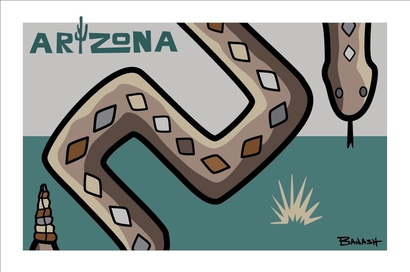 ARIZONA RATTLESNAKE | LOOSE PRINT | ILLUSTRATION | 2:3 RATIO