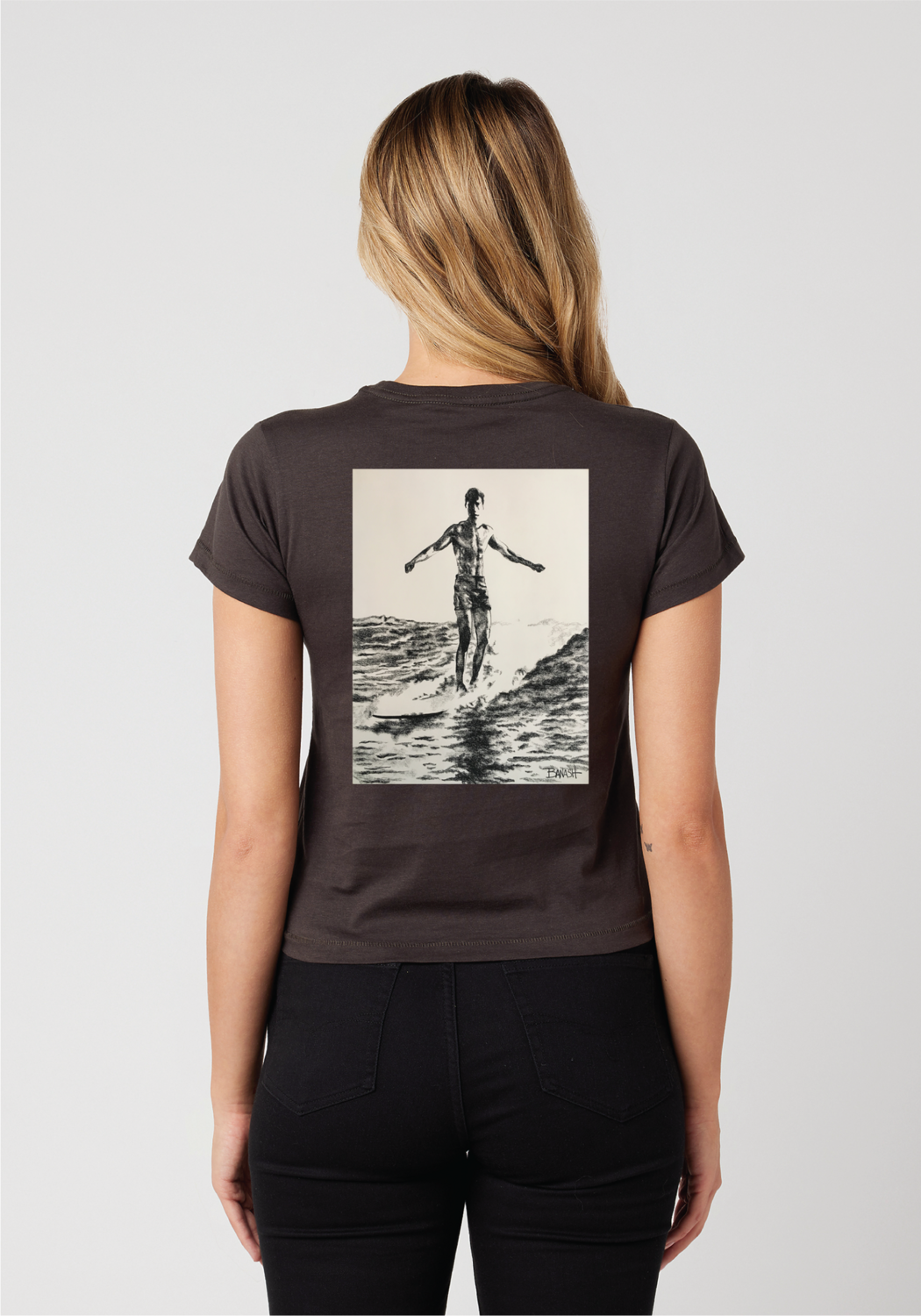 WIKIKI BEACH RIDER | WOMEN&#39;S T-SHIRT, COLOR: VINTAGE BLACK, Size: S