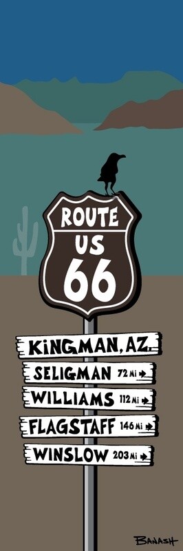 ROUTE 66 SCENIC VIEW ROAD . SERIES | LOOSE PRINT | ILLUSTRATION | 1:3 RATIO