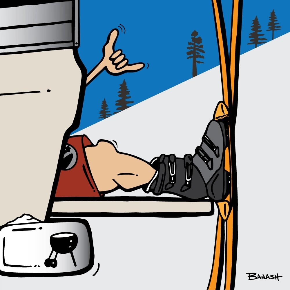 SKI SHACK GREM STOKE . MOUNTAIN SLOPE | LOOSE PRINT | ILLUSTRATION | 1:1 RATIO