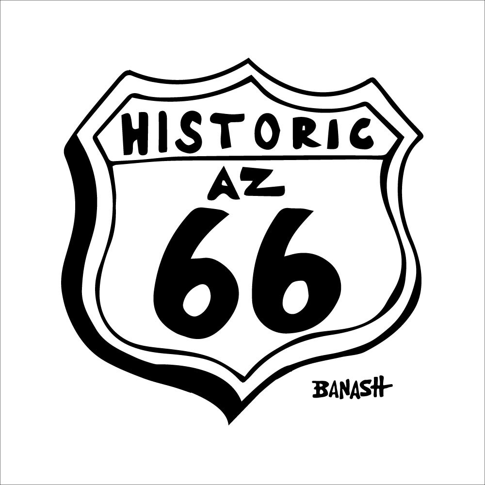 HISTORIC AZ ROUTE 66 | CANVAS | ILLUSTRATION | 1:1 RATIO