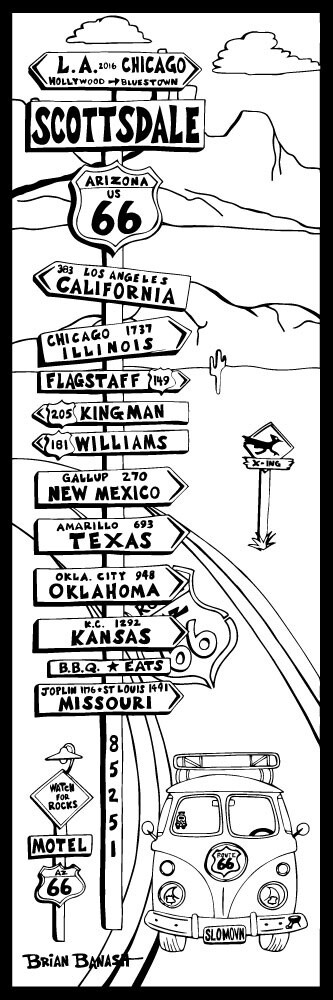 SCOTTSDALE . ROUTE 66 . TOWNS | CANVAS | SKETCH | 1:3 RATIO
