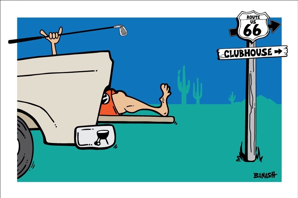 TAILGATE GOLF GREM . ROUTE 66 | LOOSE PRINT | ILLUSTRATION | 2:3 RATIO