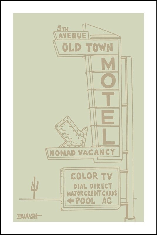 5TH AVENUE OLD TOWN SIGN . DRIFTWOOD  | LOOSE PRINT | ILLUSTRATION | 2:3 RATIO