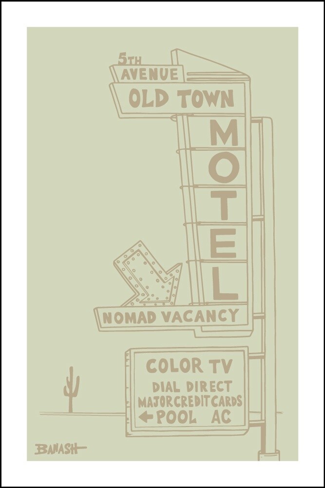 5TH AVENUE OLD TOWN SIGN . DRIFTWOOD  | CANVAS | ILLUSTRATION | 2:3 RATIO