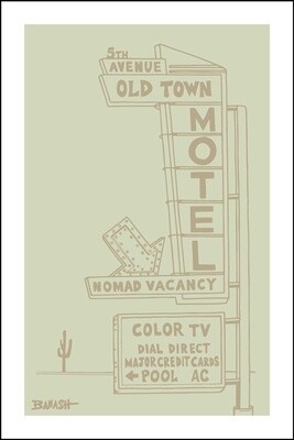 5TH AVENUE OLD TOWN SIGN . DRIFTWOOD | CANVAS | ILLUSTRATION | 2:3 RATIO