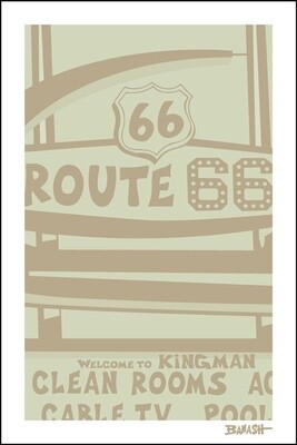 KINGMAN . ROUTE 66 MOTEL . DRIFTWOOD | LOOSE PRINT | ILLUSTRATION | 2:3 RATIO