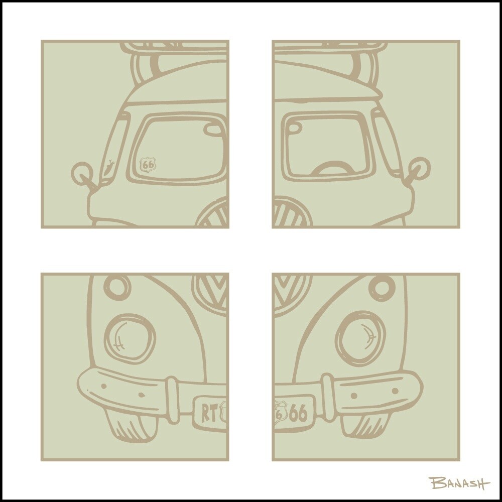 ROUTE 66 ROAD BUS GRILL . QUADRANT | LOOSE PRINT | ILLUSTRATION | 1:1 RATIO
