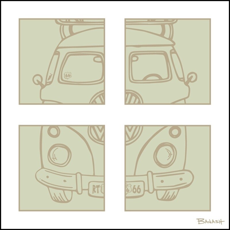 ROUTE 66 ROAD BUS GRILL . QUADRANT | LOOSE PRINT | ILLUSTRATION | 1:1 RATIO