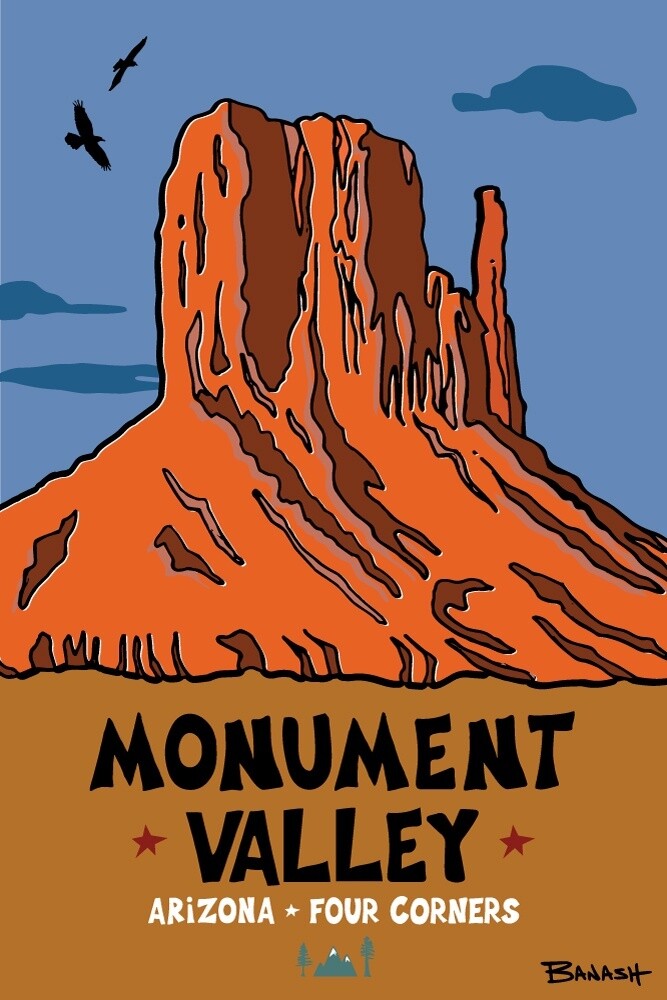 MONUMENT VALLEY | CANVAS | ILLUSTRATION | 2:3 RATIO