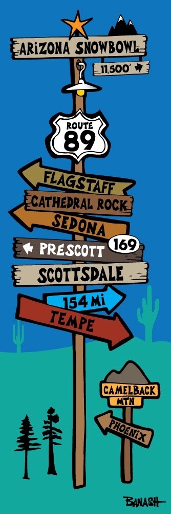 ROUTE 89 . SCOTTSDALE TO FLAGSTAFF | CANVAS | ILLUSTRATION | 1:3 RATIO