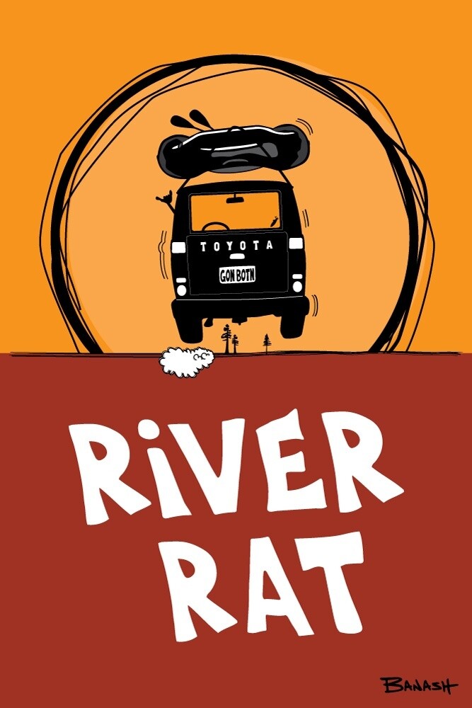 SUNDOWN RAFT LAND CRUISER . RIVER RAT | CANVAS | ILLUSTRATION | 2:3 RATIO