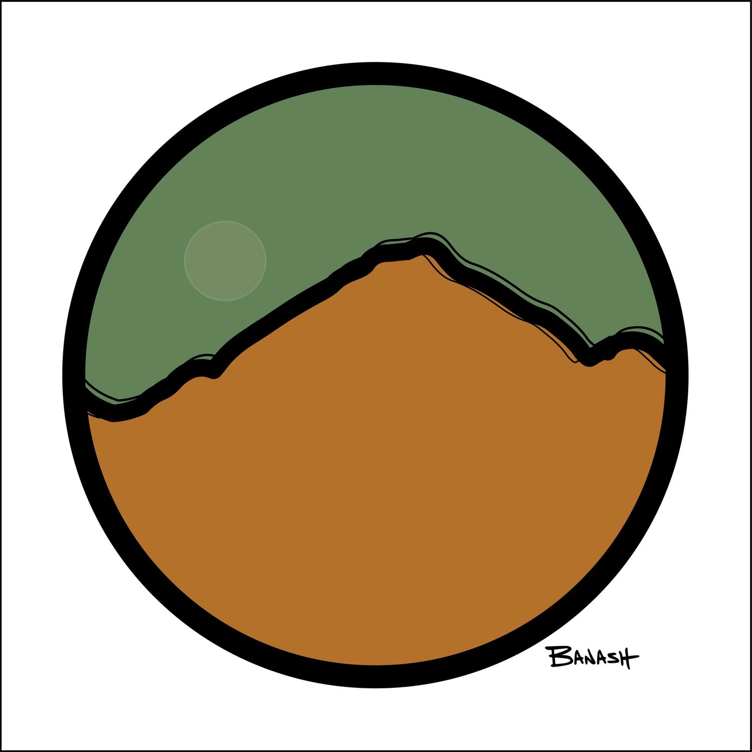 CAMELBACK RIDGE ROUND . SERIES | CANVAS | ILLUSTRATION | 1:1 RATIO, Size: 12x12, STYLE: SIMPLE