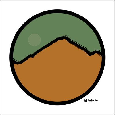 CAMELBACK RIDGE ROUND . SERIES | LOOSE PRINT | ILLUSTRATION | 1:1 RATIO, Size: 6x6, STYLE: SIMPLE