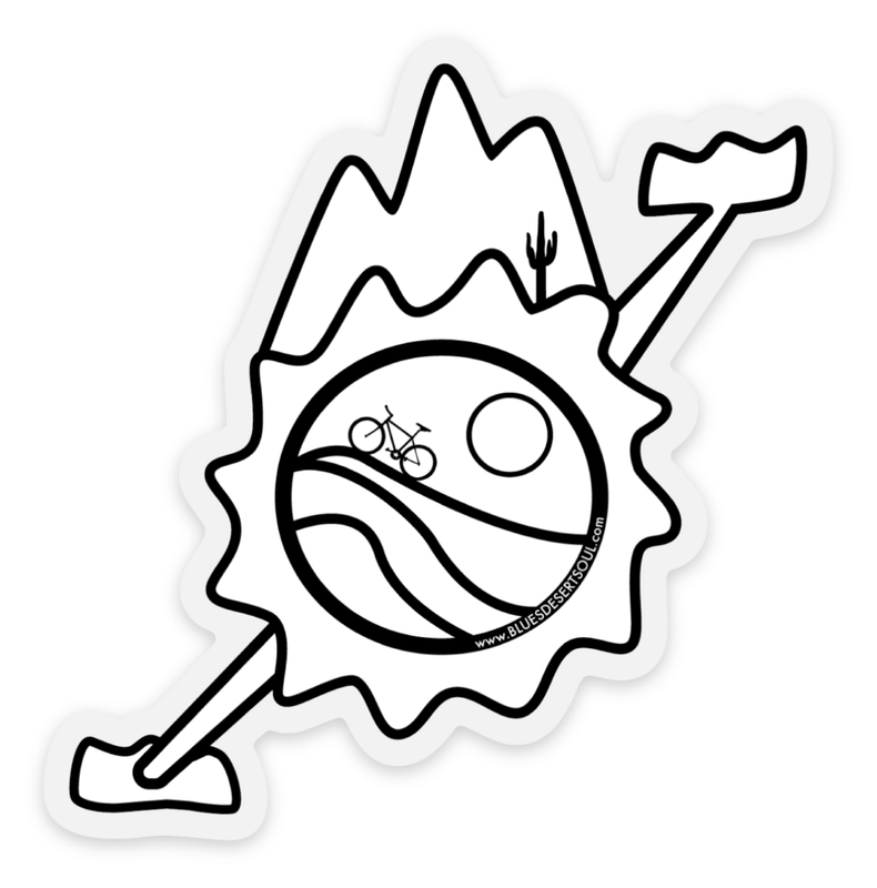 MOUNTAIN BIKE CRANK GEAR . LINES | CLEAR DIE CUT STICKER