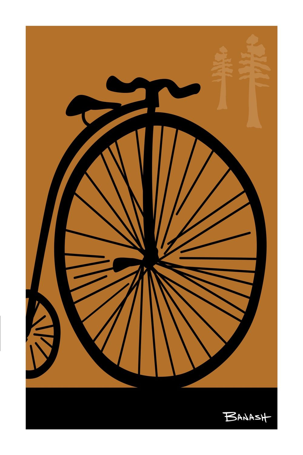 BIG WHEEL BIKE PINES . COLOR SERIES | 6&quot; x 9&quot; POSTCARD, COLOR: DESERT